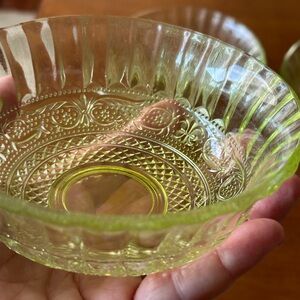 Green Depression Dessert Bowl